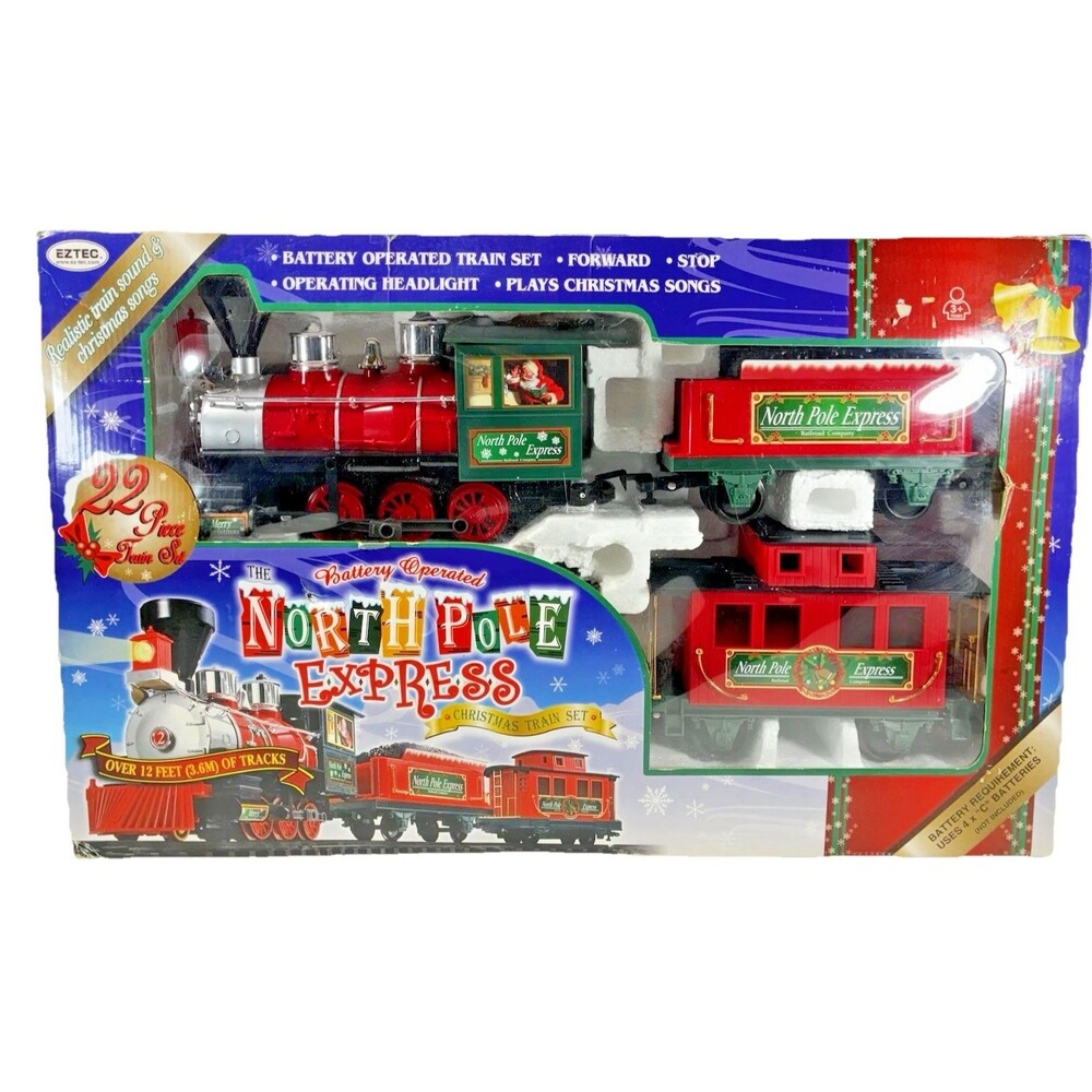 Eztec Holiday The North Pole Express Christmas 22 Piece Train Set Tested